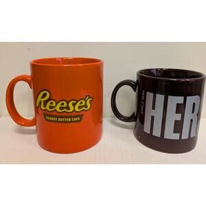 Lot of 2 Vintage Hersheys Chocolate Jumbo Mugs 32 oz Oversize Cocoa Cups RARE